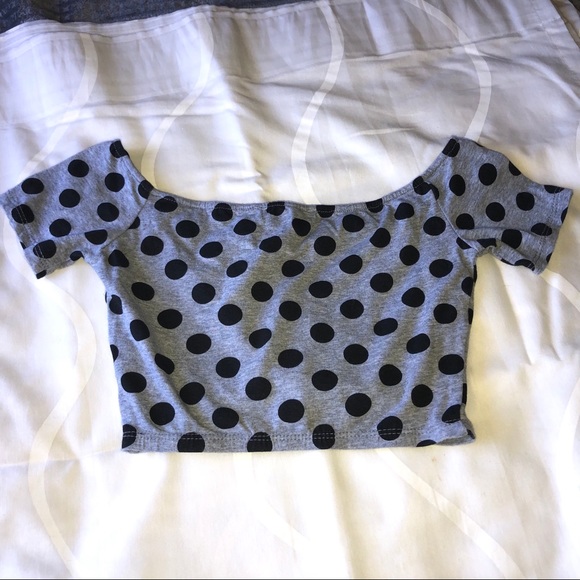 3 crop tops elephant polka dot cleavage opening - Picture 5 of 11